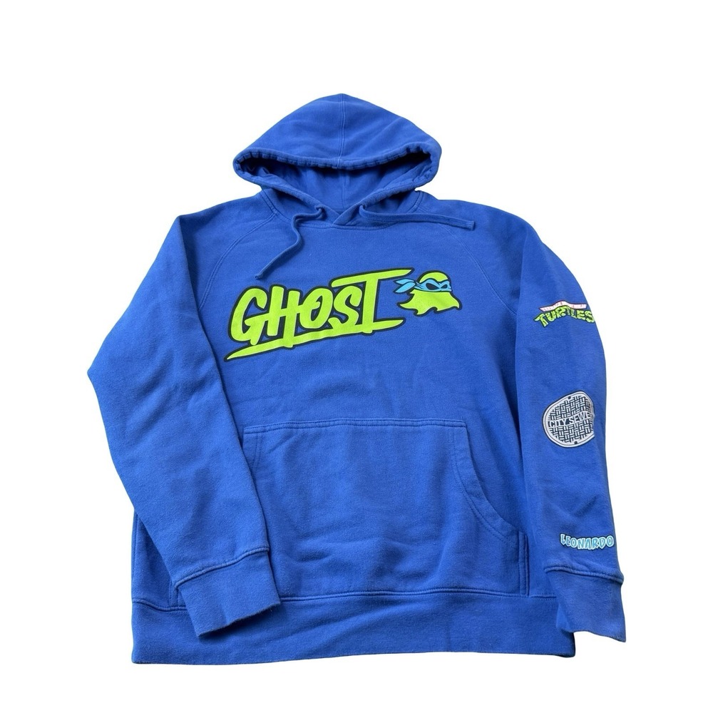 Ghost Lifestyle X TMNT Leonardo Blue Sweatshirt Hoodie Men Small LIMITED EDITION